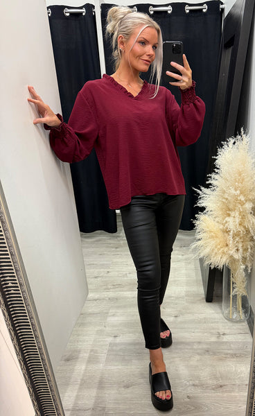 Rina blouse - burgundy