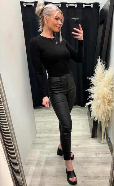 Glitter top 7236 - black
