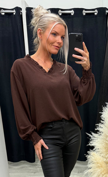 Rina blouse - dark brown
