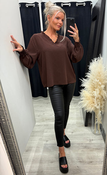 Rina blouse - dark brown