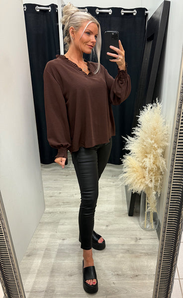 Rina blouse - dark brown
