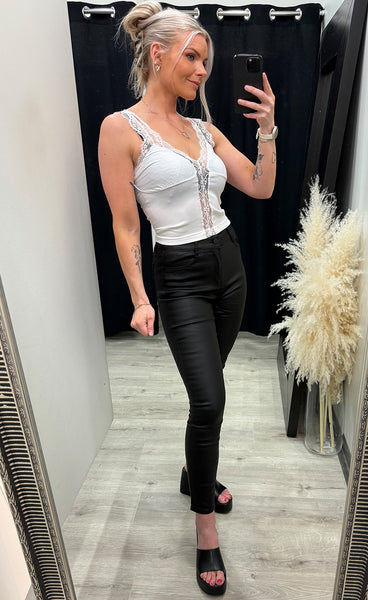 Reese lace top - white