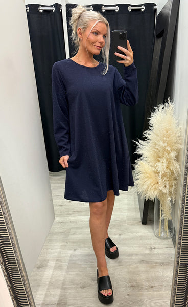 Greta glitter dress - navy