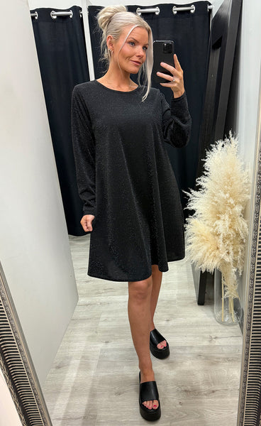 Greta glitter dress - black