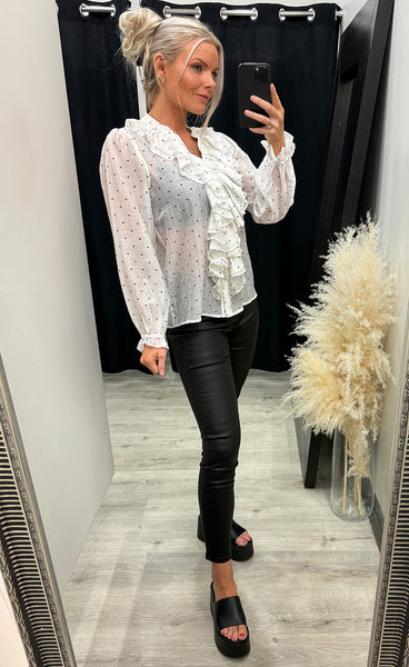 Frida dot blouse - white