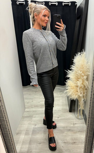 Sisse gold button - grey