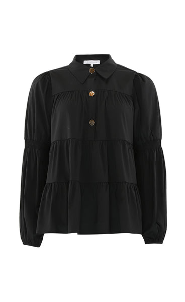 Sanna gold buttons - black