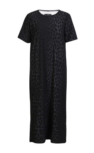 Alma t-shirt dress - dark grey leo