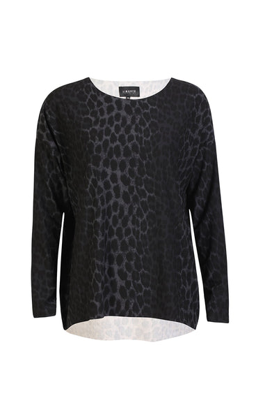 Alma top - dark grey leo