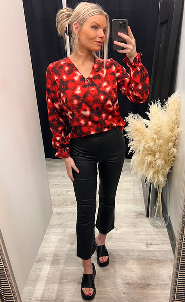 Elvina blouse - ruby print