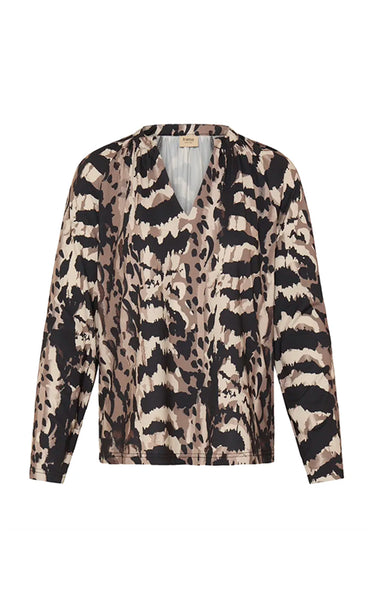 FRANSA Seen tee 11 - abstract leo driftwood