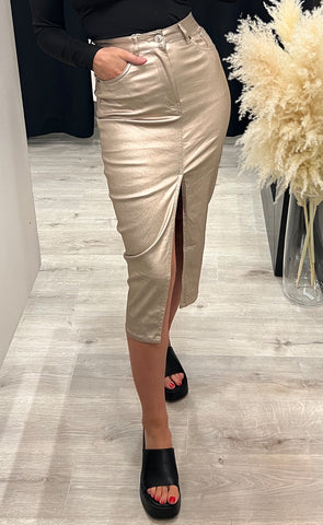 Farrah midi skirt - gold