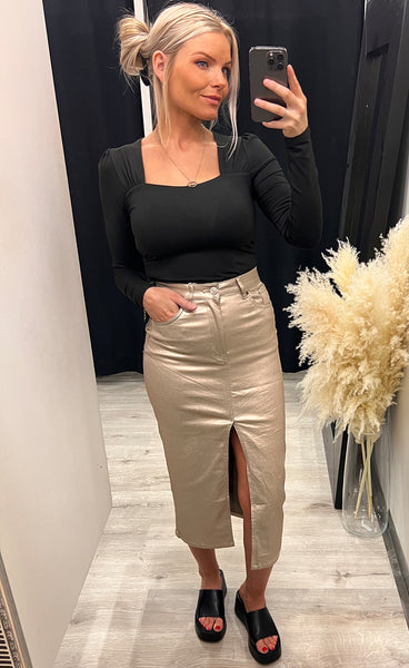 Farrah midi skirt - gold