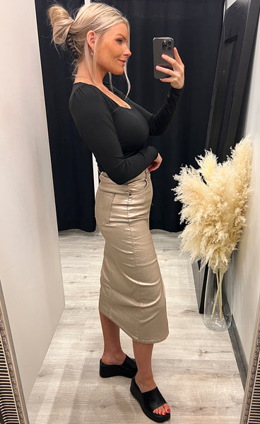 Farrah midi skirt - gold