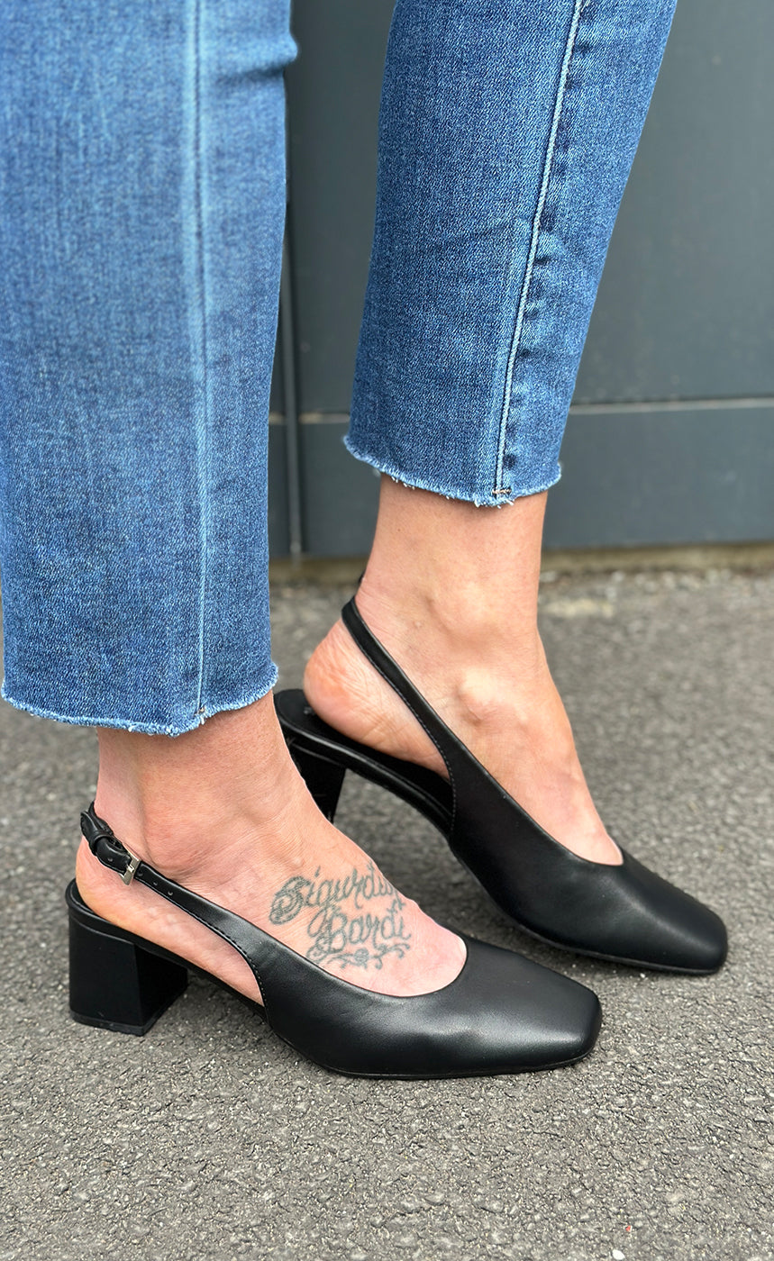 Duffy hælaskór 21017 - black