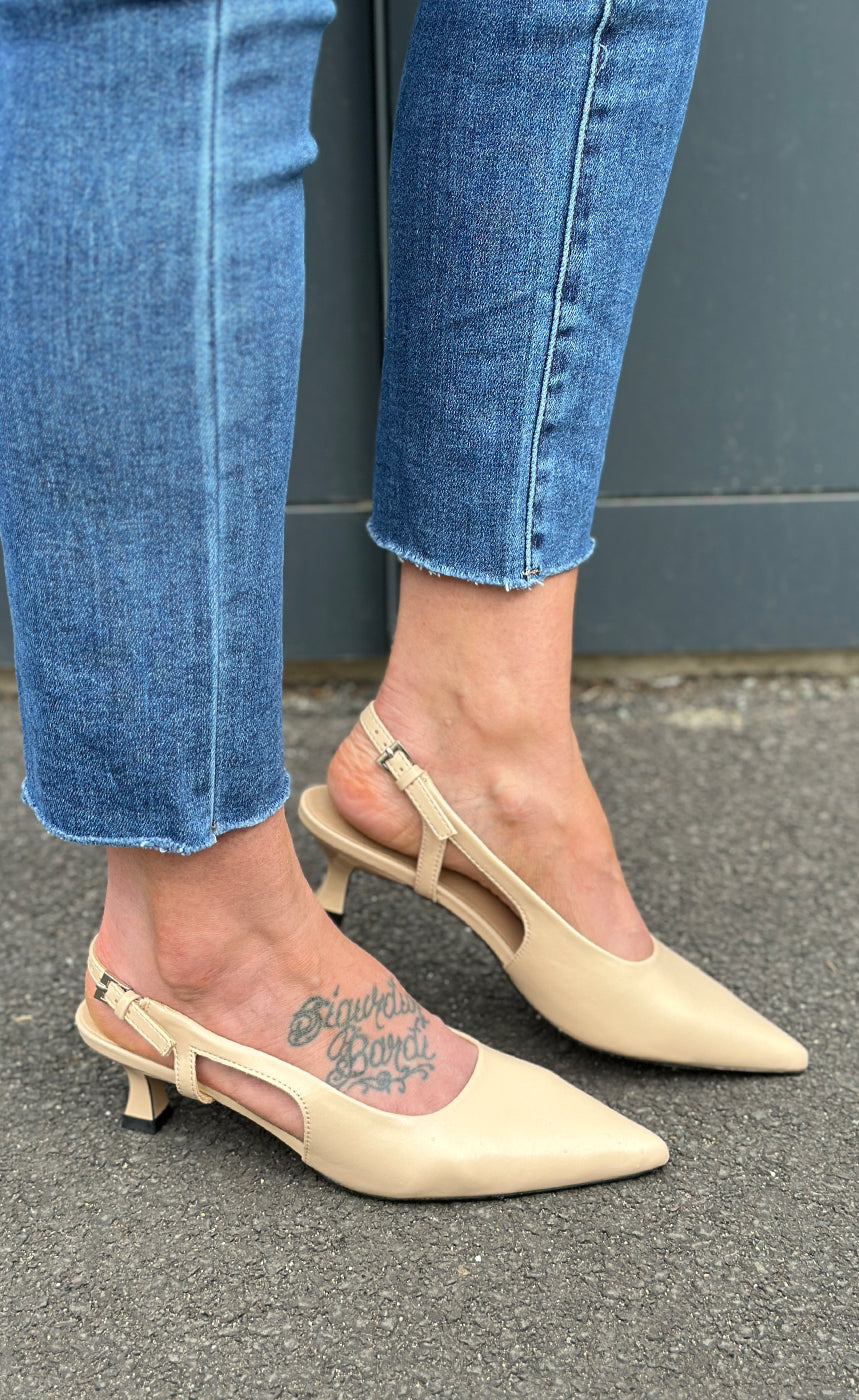 Duffy hælaskór 21016 - beige