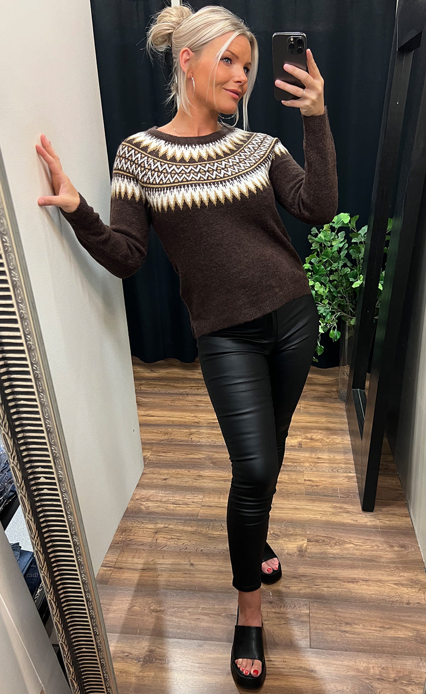 Isabella pullover - coffee brown