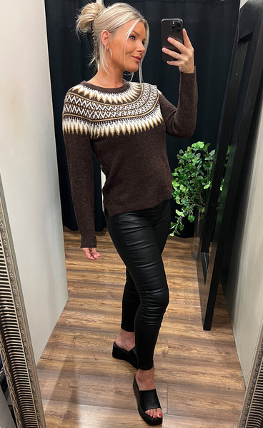 Isabella pullover - coffee brown
