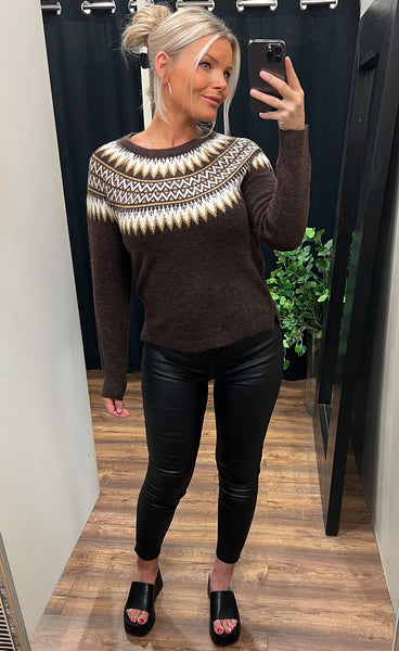 Isabella pullover - coffee brown