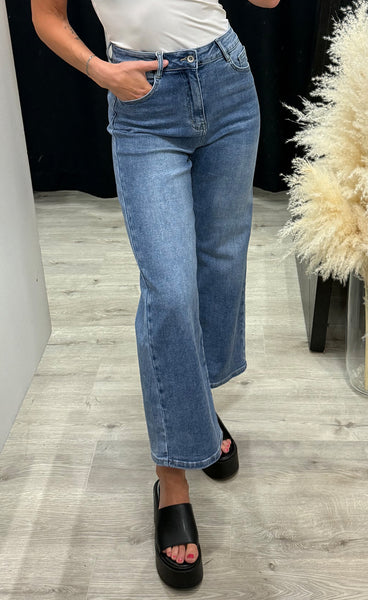 Teygju gallabuxur 6742-11 - denim