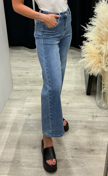 Teygju gallabuxur 6742-11 - denim