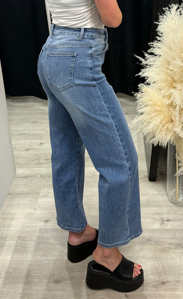 Teygju gallabuxur 6742-11 - denim