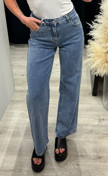 Teygju gallabuxur 957-2 - denim