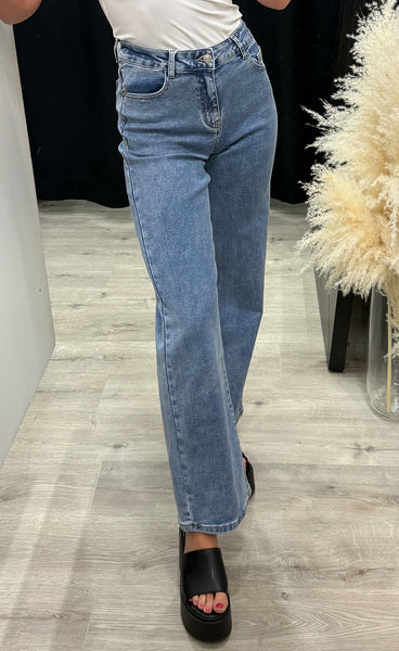 Teygju gallabuxur 957-2 - denim