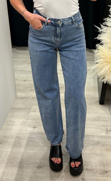 Teygju gallabuxur 957-2 - denim