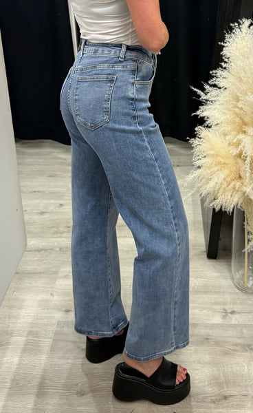 Teygju gallabuxur 957-2 - denim