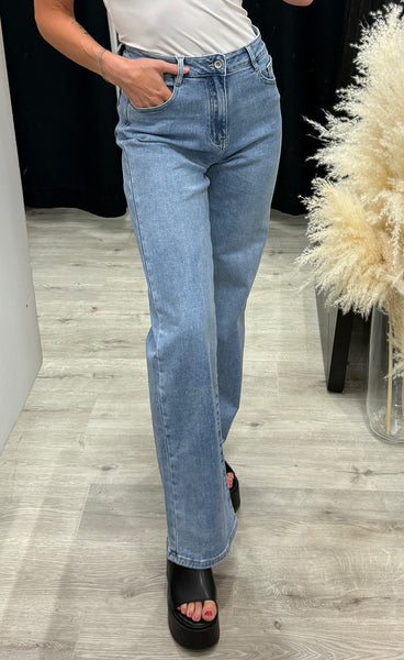 Teygju gallabuxur 205-3 - denim