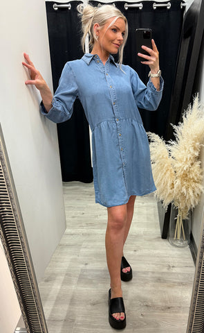 Beverly shirt tunic - light blue denim