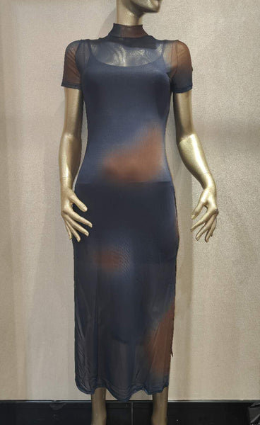 Vivian mesh dress - coffee