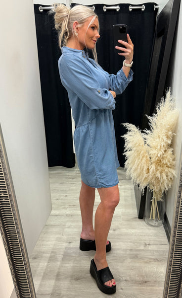 Beverly shirt tunic - light blue denim