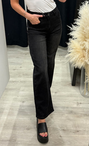 Teygju gallabuxur 2205-2 - black glitter