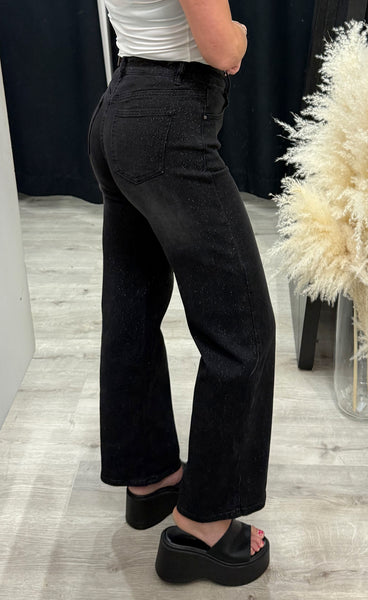 Teygju gallabuxur 2205-2 - black glitter