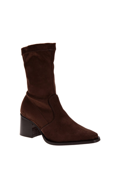 JoDis Lucia ökklaskór - dark brown stretch suede