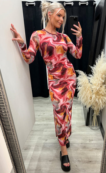 Tamara dress - red/gold