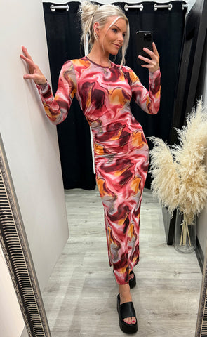 Tamara dress - red/gold