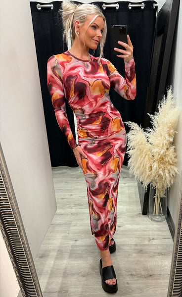 Tamara dress - red/gold