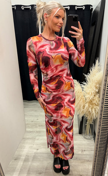 Tamara dress - red/gold