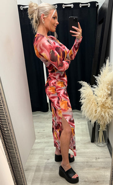 Tamara dress - red/gold