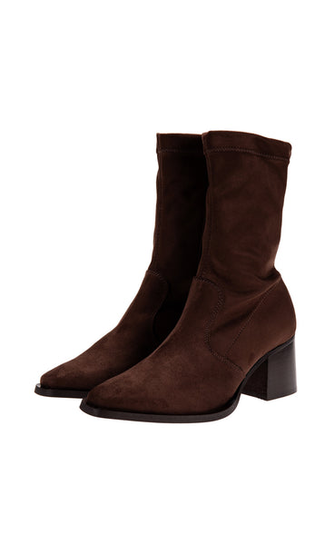 JoDis Lucia ökklaskór - dark brown stretch suede