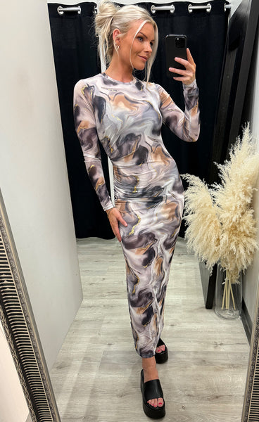 Tamara dress - grey/gold