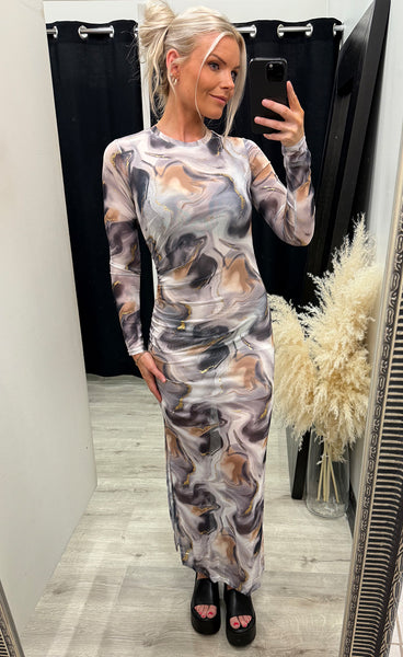 Tamara dress - grey/gold