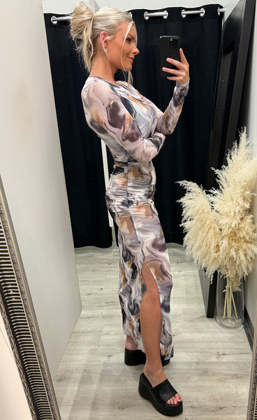 Tamara dress - grey/gold
