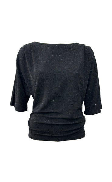 Jessie lurex blouse - black