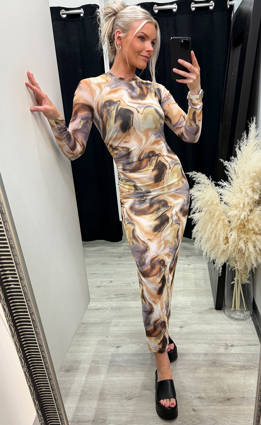 Tamara dress - beige/gold