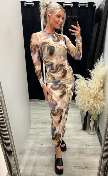 Tamara dress - beige/gold