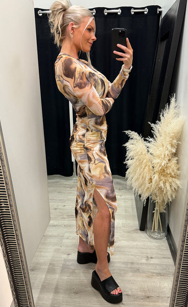 Tamara dress - beige/gold